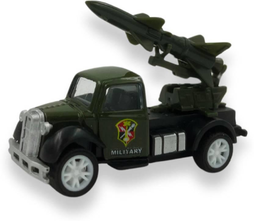Kidoyz Die Cast 1:55 Military Truck Pull Back Metal Truck Set of 4 for Kids  (Green, Pack of: 1)