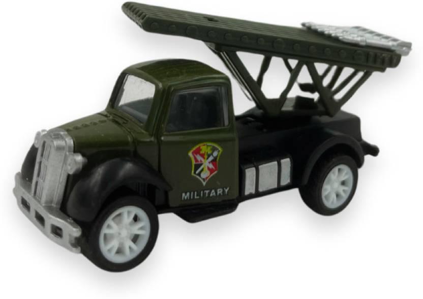 Kidoyz Die Cast 1:55 Military Truck Pull Back Metal Truck Set of 4 for Kids  (Green, Pack of: 1)