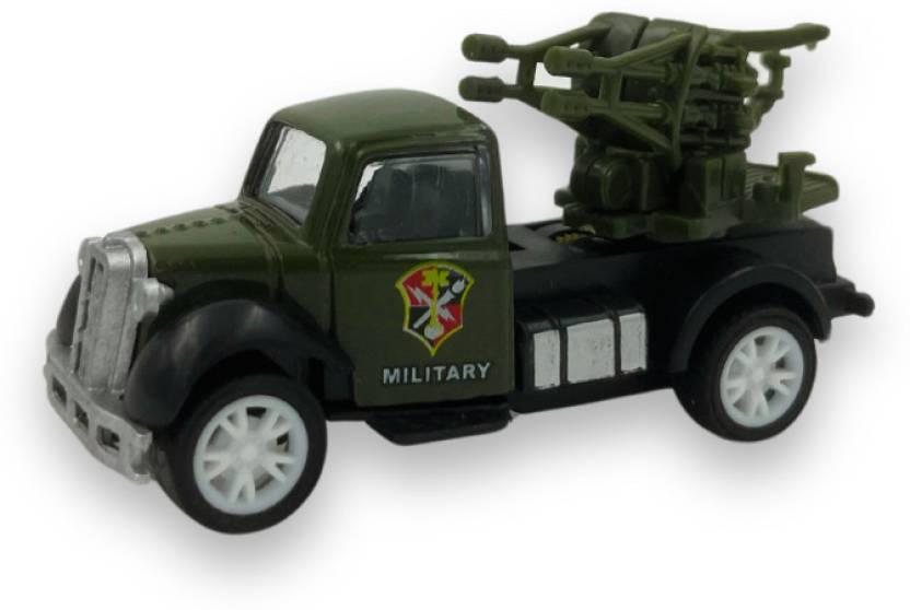 Kidoyz Die Cast 1:55 Military Truck Pull Back Metal Truck Set of 4 for Kids  (Green, Pack of: 1)