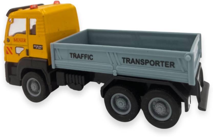 Kidoyz Die Cast Construction Vehicle Set of 2 Pull Back Truck with Light & Sound Toy  (Multicolor, Pack of: 3)