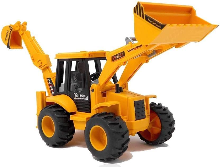 ABS Plastic Construction Realistic Engineer JCB Pull Back Die Cast Toy  (Yellow, Pack of: 1)