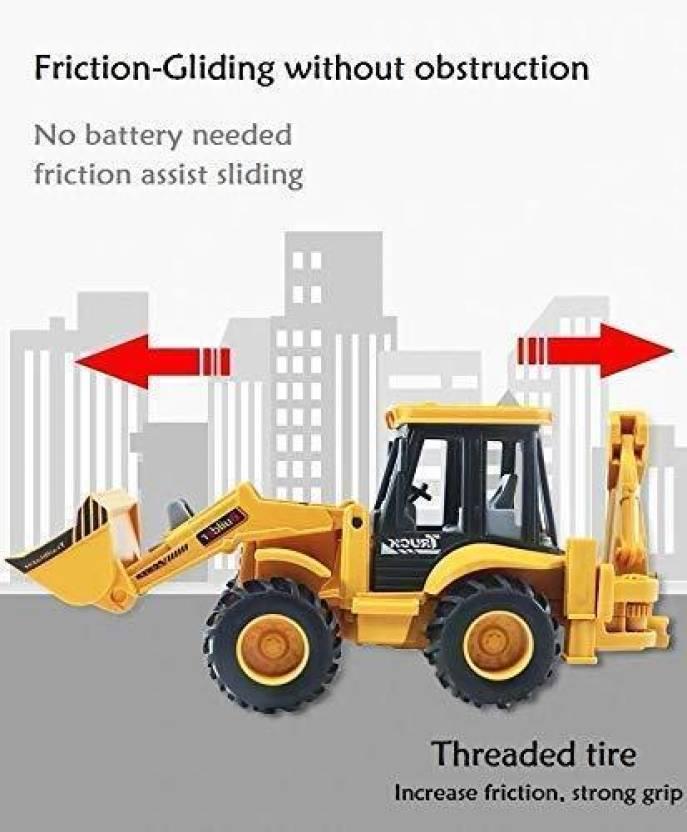 ABS Plastic Construction Realistic Engineer JCB Pull Back Die Cast Toy  (Yellow, Pack of: 1)