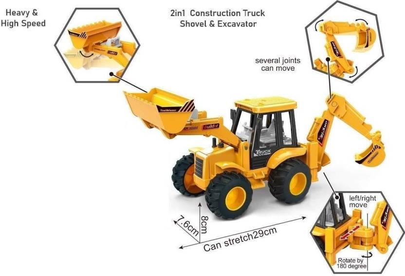 ABS Plastic Construction Realistic Engineer JCB Pull Back Die Cast Toy  (Yellow, Pack of: 1)