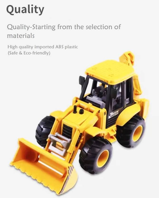 ABS Plastic Construction Realistic Engineer JCB Pull Back Die Cast Toy  (Yellow, Pack of: 1)