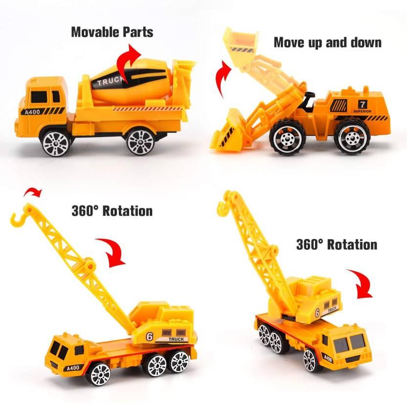 5 in 1 Die Cast Metal Construction JCB Set Toy  (Yellow, Pack of: 5)