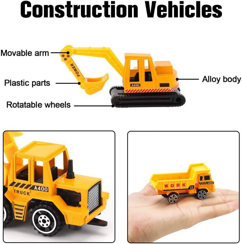 5 in 1 Die Cast Metal Construction JCB Set Toy  (Yellow, Pack of: 5)
