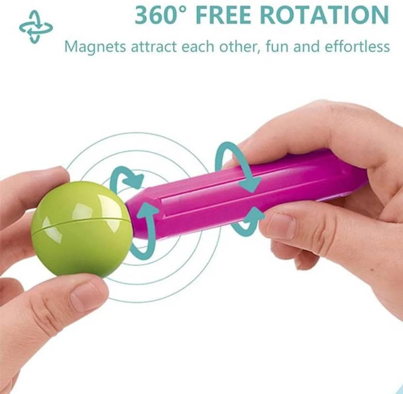 52 Piece Magnetic Building Sticks Blocks Toys Learning Sticks and Balls for Kids  (Multicolor)