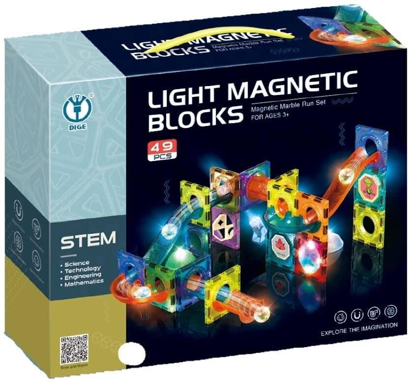 49 Piece Light Magnetic Blocks, Magic Building Blocks for Kids 3D STEM Toys  (Multicolor)