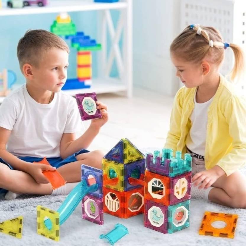 49 Piece Light Magnetic Blocks, Magic Building Blocks for Kids 3D STEM Toys  (Multicolor)