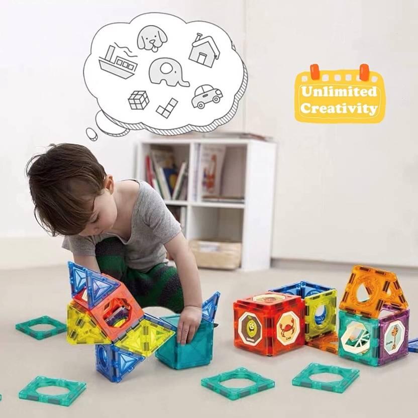 49 Piece Light Magnetic Blocks, Magic Building Blocks for Kids 3D STEM Toys  (Multicolor)