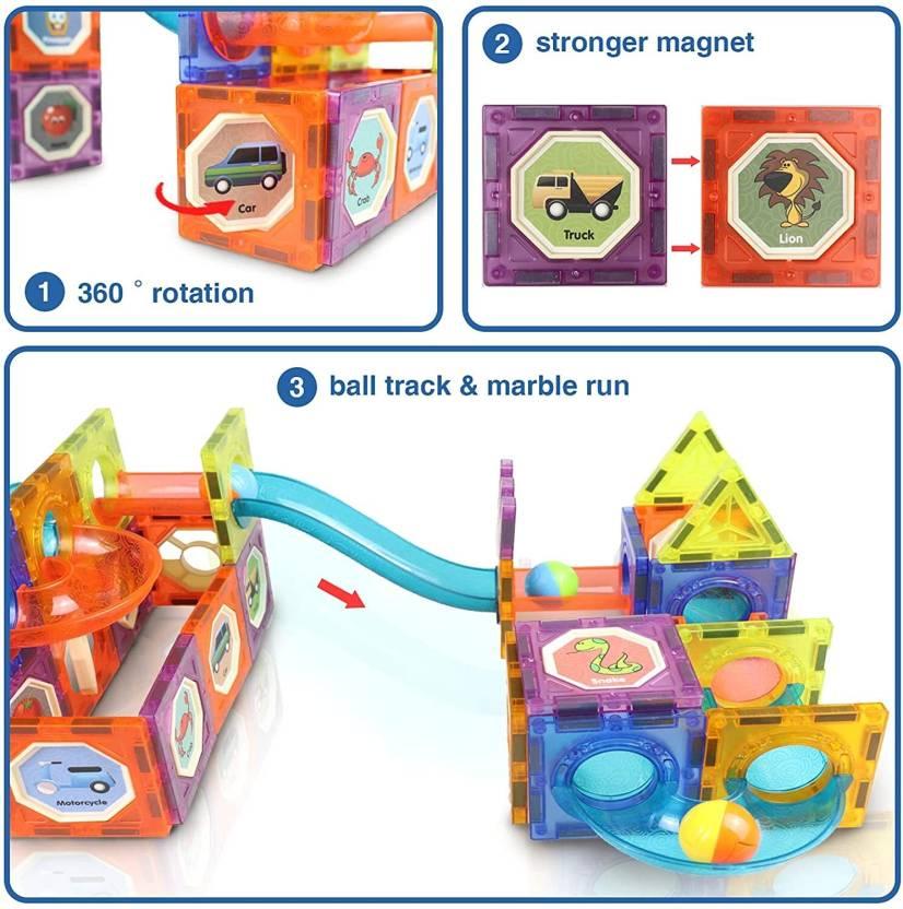 49 Piece Light Magnetic Blocks, Magic Building Blocks for Kids 3D STEM Toys  (Multicolor)