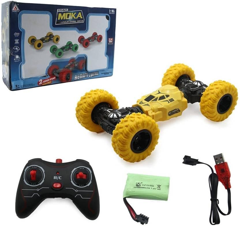 Big Size Double Sided Stunt Racing Moka 4-Wheel Drive Off Road  (Multicolor)