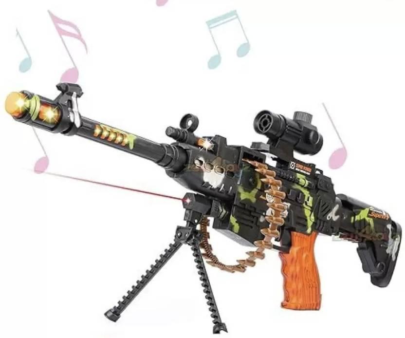 Musical Army Style Toy Guns for Kids Musical Toys Guns & Darts  (Green)