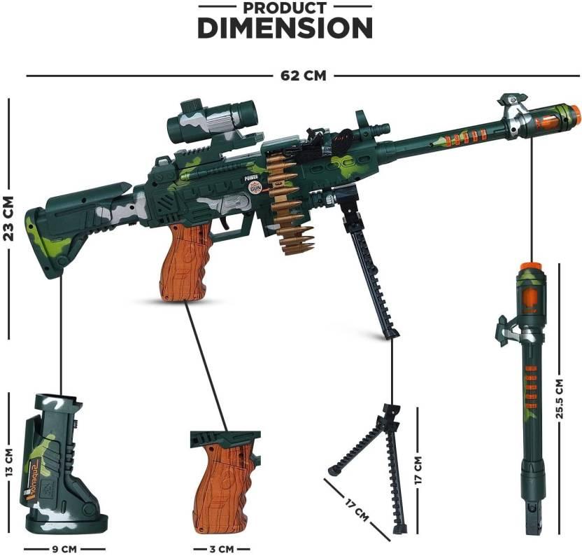 Musical Army Style Toy Guns for Kids Musical Toys Guns & Darts  (Green)