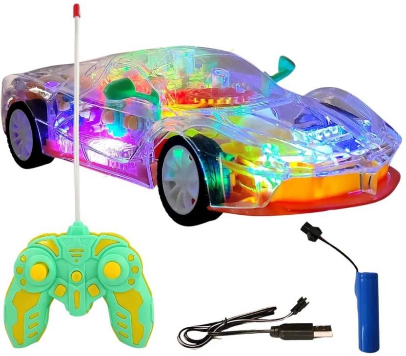 Rechargeable 3D Remote Control Gear Simulation Mechanical Car With Sound & Light  (Multicolor)