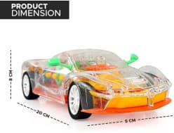 Rechargeable 3D Remote Control Gear Simulation Mechanical Car With Sound & Light (Multicolor)