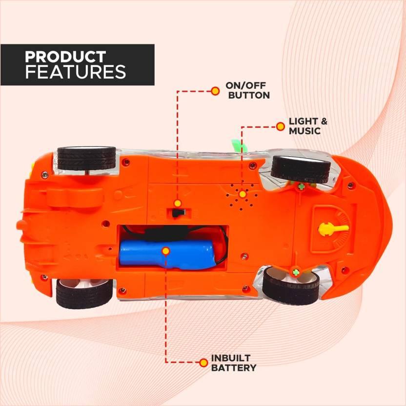 Rechargeable 3D Remote Control Gear Simulation Mechanical Car With Sound & Light  (Multicolor)