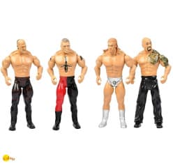 KIDOYZ WWE Wrestlemania Heroes Action Figures Set of 4 – Ultimate Wrestling Ring Arena Playset with Action Figures & Fighting Weapons (Multicolour)