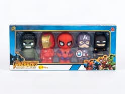 KIDOYZ 5-Piece Superhero Mini Action Figure Set for Kids – Chibi Style Hero Collectible Playset for Boys & Girls (Age 3+)