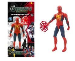 KIDOYZ Avengers Spider-Man Action Figure with Dazzling LED Lights & Web Accessory – Poseable Superhero Toy for Kids (3+ Years)