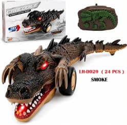 Remote Control Crocodile Car with Light Sound Spray 360 Degree Rotating Rc Crocodile Car