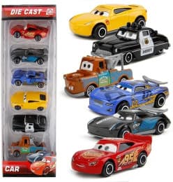 McQueen Mini Metal Die Cast Car Set of 6 Toy Vehicle Play Set Free Wheel
