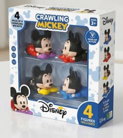 KIDOYZ 4-Pack Wind-Up Crawling Cartoon Mickey Mouse Toy Playset – Battery-Free Mechanical Crawling Character Figures for Toddlers & Kids (Ages 3+)