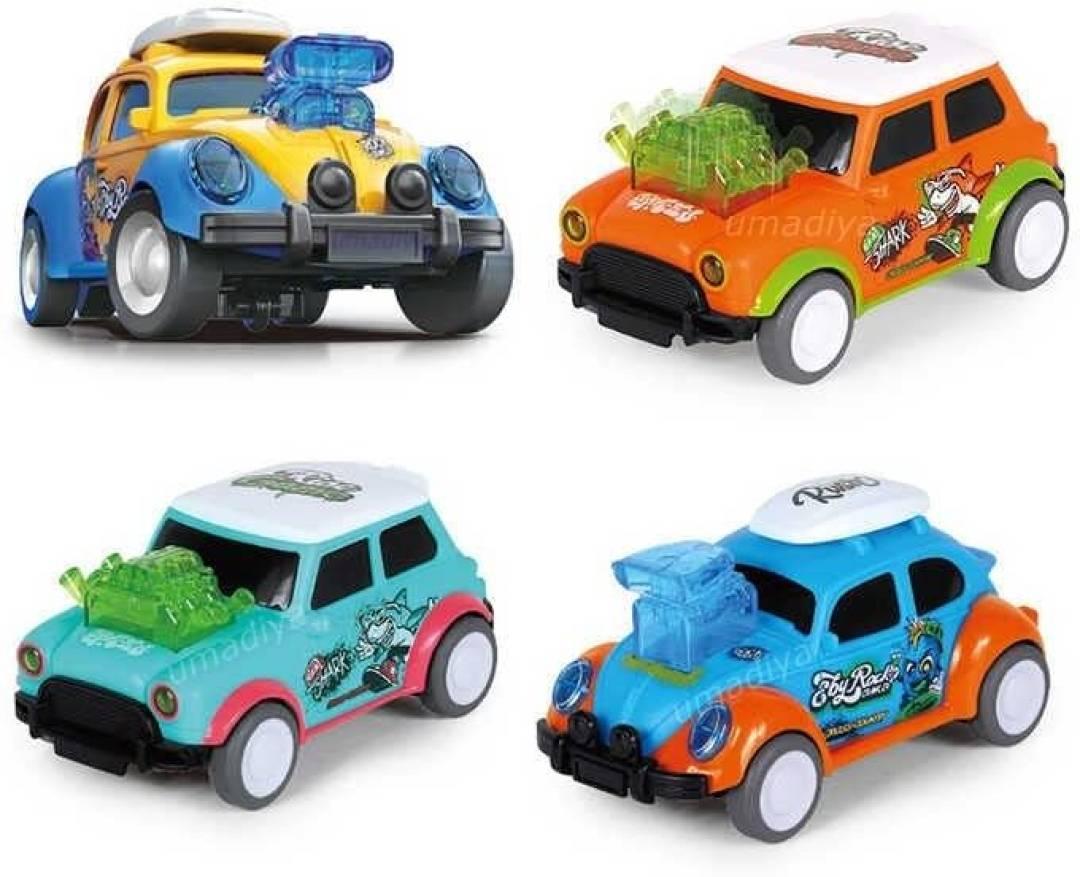 4pcs Bobbing Dancing Car Push and Go Play Set Friction Powered Vehicles  (Multicolor, Pack of: 4)