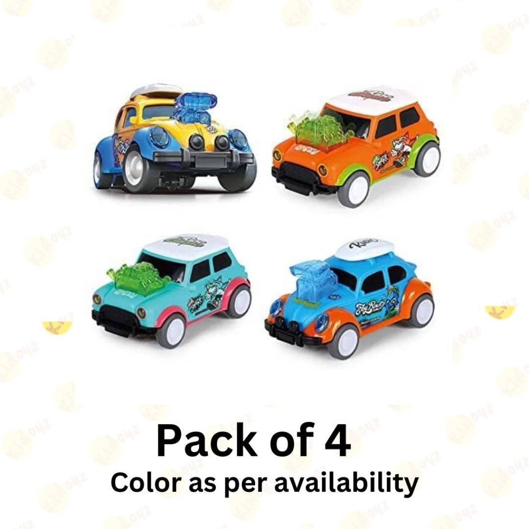 4pcs Bobbing Dancing Car Push and Go Play Set Friction Powered Vehicles  (Multicolor, Pack of: 4)