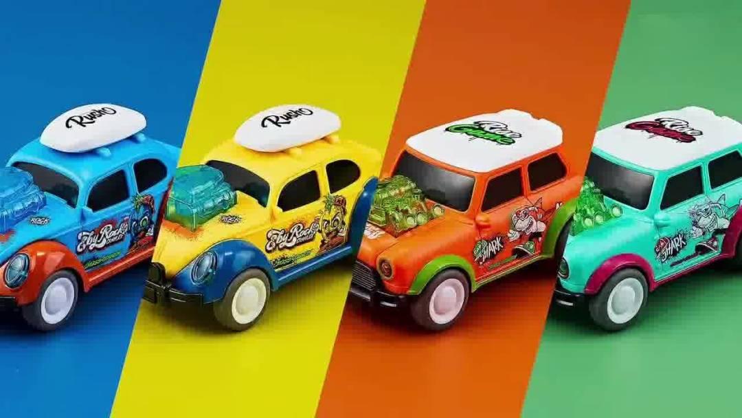 4pcs Bobbing Dancing Car Push and Go Play Set Friction Powered Vehicles  (Multicolor, Pack of: 4)