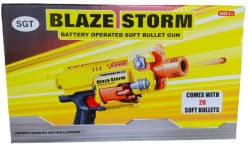 Soft Bullet Gun - Battery-Operated Kids' Toy with 20 Bullets and 10-Dart Magazine Drum