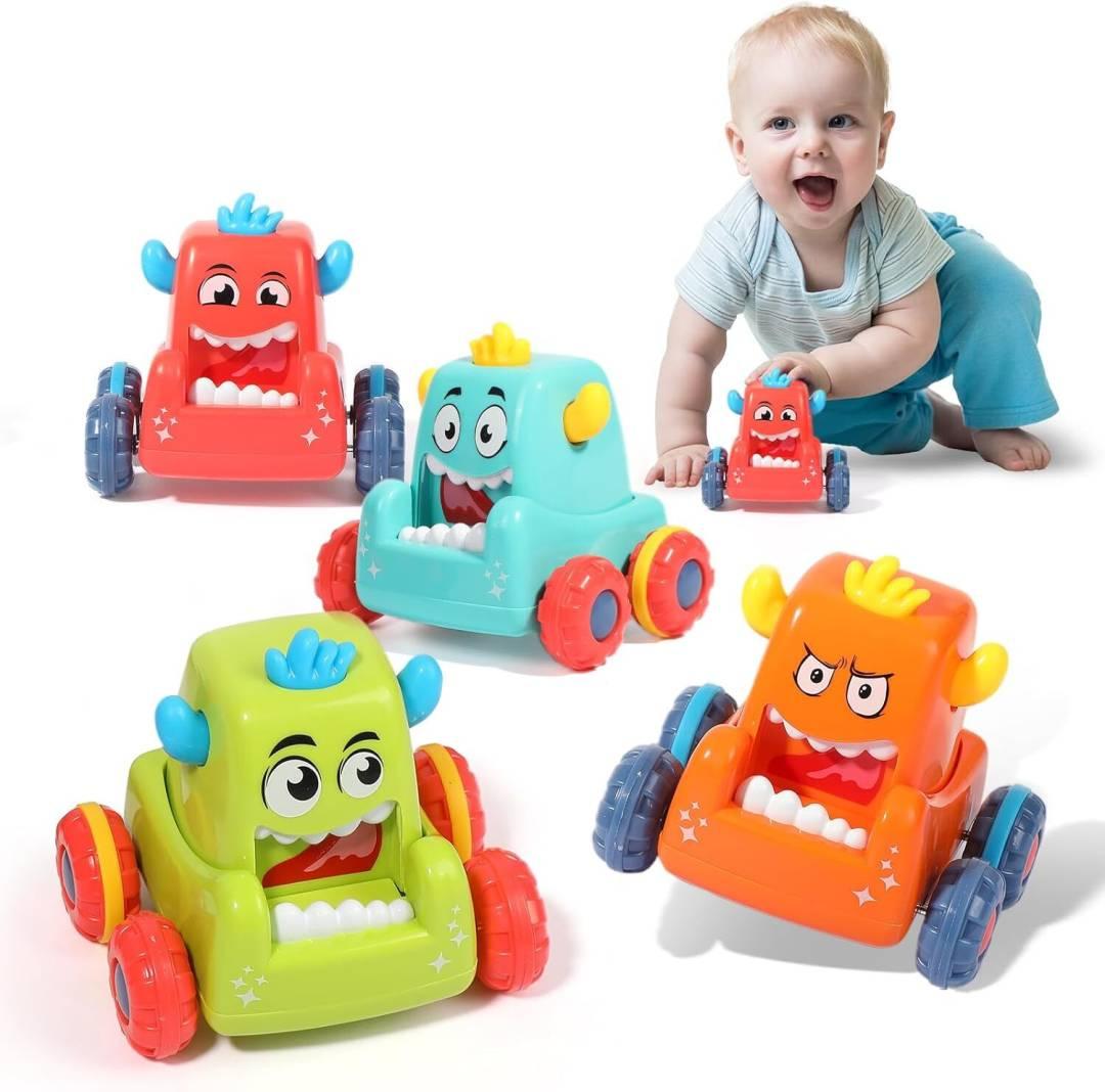4Pcs Mini Monster Car Fun Press Sliding Toys For Kids - Set Of 4  (Multicolor, Pack of: 4)