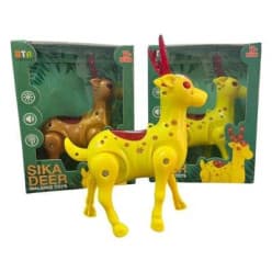Sika Deer Walking Toy for Kids 12+ Months | Battery Operated Electronic Deer Toy with Music, Flash Lights, & Moving Legs