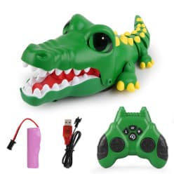 Kidoyz Remote Control Crocodile for Kids,RC Big Eyes Crocodile Toy,Interactive Dancing Programming Electronic Chomping Action Programmable with Sound