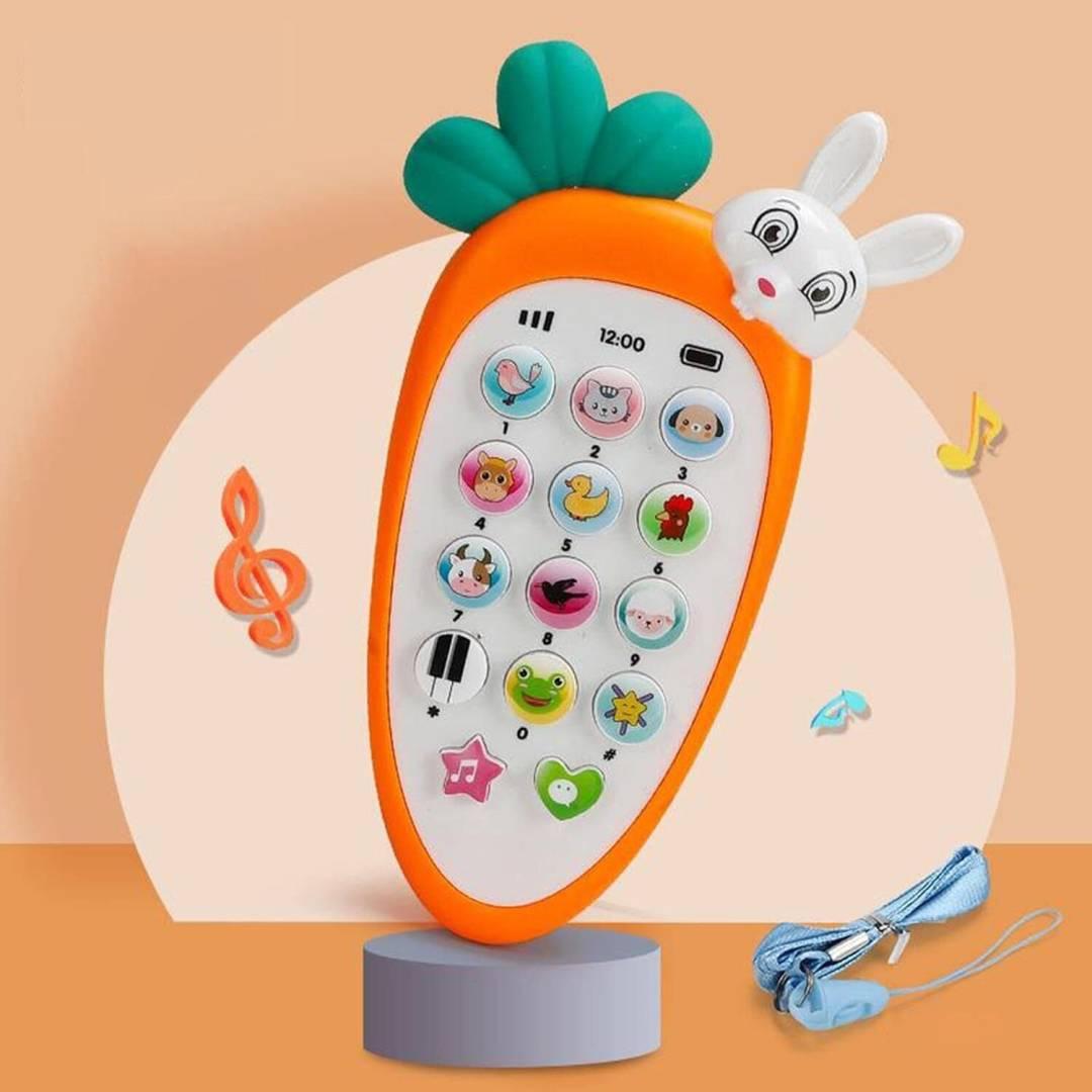 Battery Operated Rabbit Mobile Phone Toy With 20 Musical Songs Animal Sound for Kids