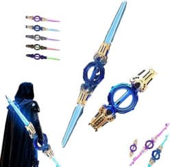 Fire Spiral Sword Double-Edged Lightsaber Toy with 360° Rotating Action