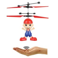 Kidoyz Cartoon Boy Helicopter Toy with Hand Sensor | Rechargeable LED Induction Drone for Kids | Infrared Control Flying Toy for Boys & Girls