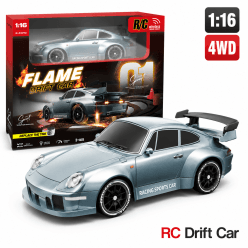 Flame Drift RC Racing Car 1:18 Scale | 2.4GHz Remote + App + Watch Gesture Control | LED Lights | Replaceable Drift & Racing Tyres | High Speed Drift Car for Boys | Ages 3+