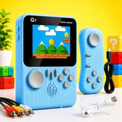 Kidoyz G7 Handheld Game Player | 500 Classic Games, 2 Player with Second Controller, AV TV Connect, Rechargeable Console