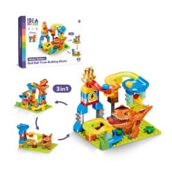 Kidoyz 3 in 1 Dinosaur Marble Run Building Blocks Ages 3+