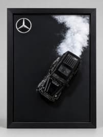 G Wagon Smoke Die-Cast Car Wall Frame | 3D Model Car Wall Art Decor