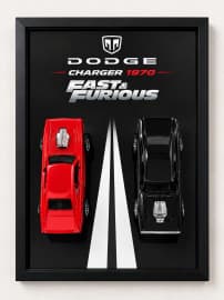 Dodge Fast & Furious Die-Cast Car Wall Frame | 3D Model Car Wall Art Decor