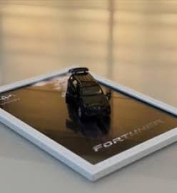 Fortuner Die-Cast Car Wall Frame | 3D Model Car Wall Art Decor