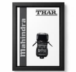 Thar Soft Top Die-Cast Car Wall Frame | 3D Model Car Wall Art Decor