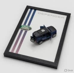 Defender Die-Cast Car Wall Frame | 3D Model Car Wall Art Decor