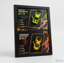 2-Car Set Die-Cast Car Wall Frame | 3D Model Car Wall Art Decor