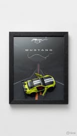 Mustang Die-Cast Car Wall Frame | 3D Model Car Wall Art Decor
