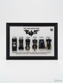 Batmobile Evolution (White) Die-Cast Car Wall Frame | 3D Model Car Wall Art Decor