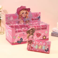Barbie Cute Mini Highlighter Pens Set for Kids | Pastel Marker Stationery | Color as per Stock dispatched | Pack of 1 Pc
