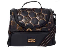 Football Print Lunch Bag with Shoulder Strap | Double Compartment | Pack of 1 Pc
